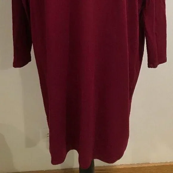Eileen Fisher Hibiscus Red Jersey Shift Dress